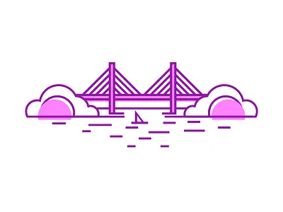 Vladivostok bridges bridge icon illustration