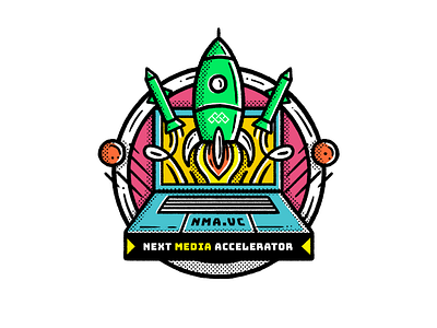 Next Media Accelerator accelerator coworking editorial icon illustration maldo maldonaut minimal pattern rocket simple startup