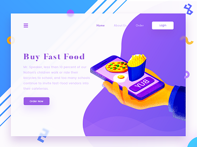 Buy Fast Food arslan buy fast food illustration landing page pakistan