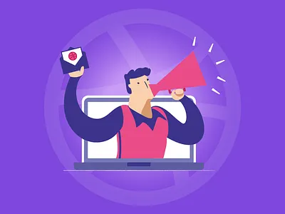 Hello Dribbble! bright character colors flat graphic graphic design hello dribbble illustration invite minimal vector web