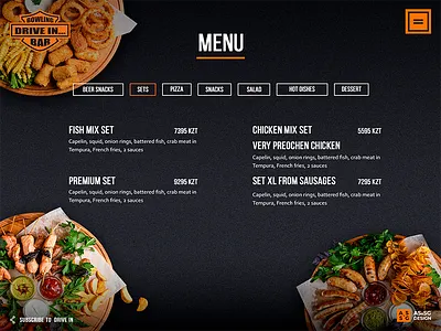Bowling menu page bike bowling menu price ui ux website