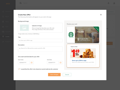 Form Design - Create new Offer card clean design fields form loyalty minimal offer ui upload ux