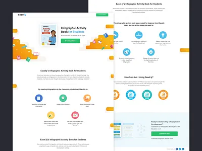 Ebook Landing download ui easelly ebook ui flat icon illustration landing register ui ux web web landing web ui