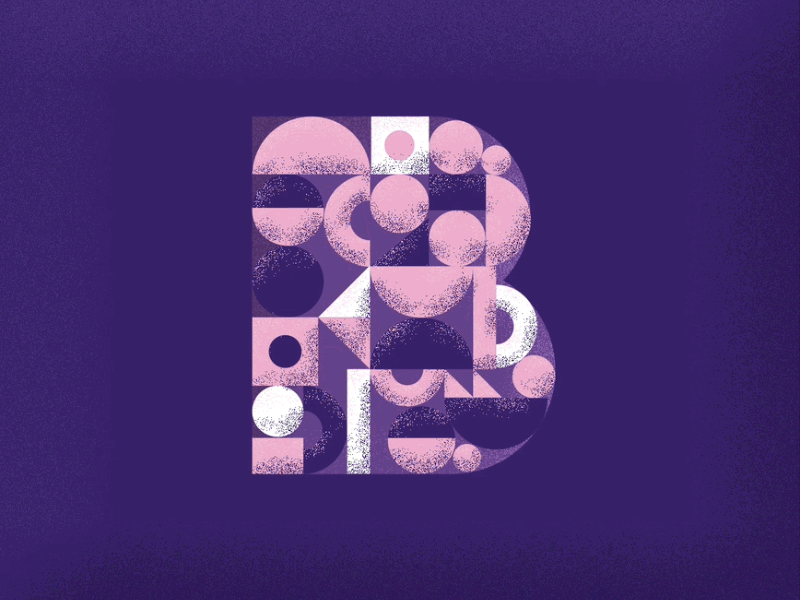 36daysoftype B animation b grain letter noize