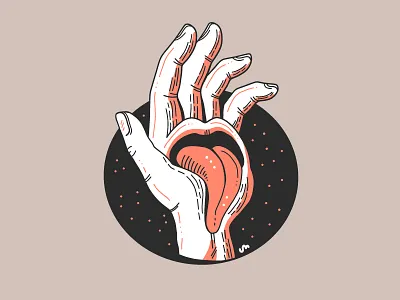 High Five Man!! design doodle hand illustration tongue