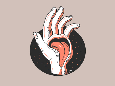 High Five Man!! design doodle hand illustration tongue