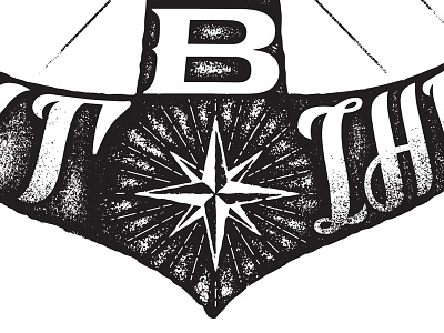 Part of the Anchor Illustration anchor grunge lettering raw rough stain wind rose