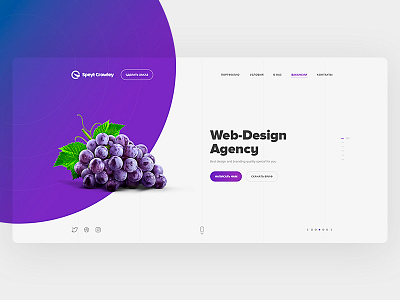 Web design agency, first screen agency grapes purple studio ui ux violet web design