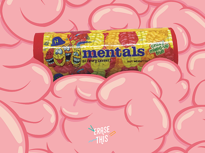 Mentals collection designtion eraser funny graphic design illustration life logo logotype mentos mistakes typography