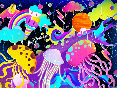 The desire for food and sex is part of human nature. candy food icecream jellyfish macarons rainbow