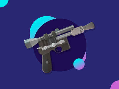 Han solo - Blaster design gradient gun han solo icon illustration movie star wars starwars tool weapon