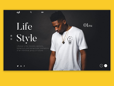 Life Style life style ui ux web yellow