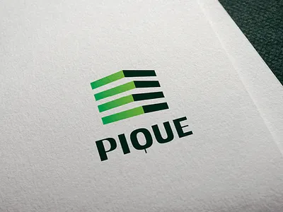 Pique 03 cube design digital gradient graphic green icon logo minimal modern simple symbol