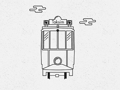 Taksim tram art illustration landmark line minimal taksim train tram tramvay turkey