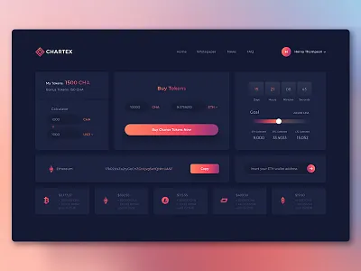ICO dashboard bitcoin crypto cryptocurrency dashboard ethereum finance ico interface token trade ui web