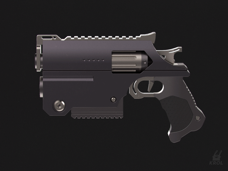 Gun concept 360 3d cinema concept digital fusion gun illustration keyshot sci scifi weapon