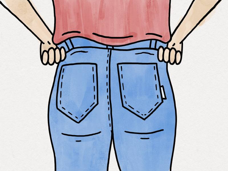Born this way. animation booty butt butts hands jean pants photoshop shirt smile texture watercolor