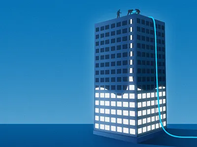 Light Refill architecture commission conceptual editorial illustration light lighting magazine minimalist night silhouette surreal