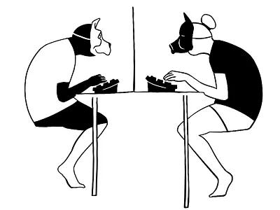 Online Animals animals black and white drawing fake mask online relationship