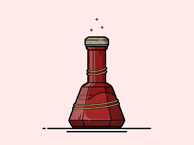 Skyrim Minor Healing Potion Illustration bottle drink gaming healing health illustration lineart potion red skyrim vector