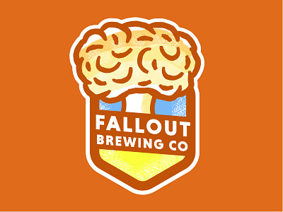 Fallout Brewing Co beer logo nuclear orange