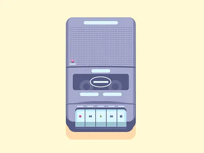 Tape Recorder cassette graphic design illustration player recorder retro tape vintage