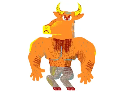 Minotaur digital illustration editorial illustration graphic design greek illustration minotaur picturebook