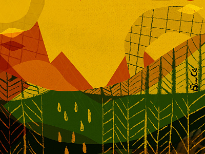 Autumn Texture abstract illustration mountains textures yellow