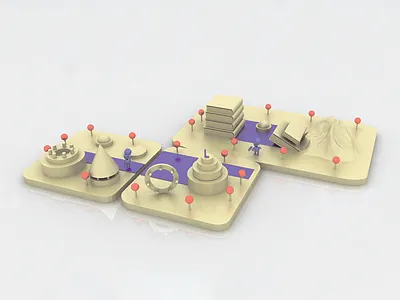 Litfest City 3d book building c4d city clean color design isometric model purple simple