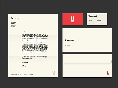 Uppercut Exploration 2c branding collateral letterhead logo logotype mark monogram tractorbeam u