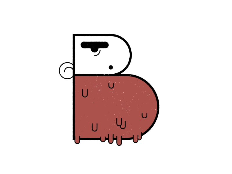 B animation b beard cartoon design illustration letter text type typography