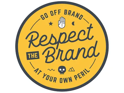 Another Event Sticker for Lucidpress branding hand logo madalion moon script skull star sticker