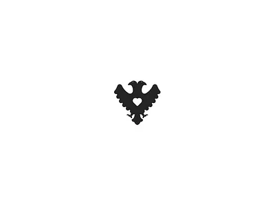 Double-headed eagle mark animal bird brand eagle heart logo mark