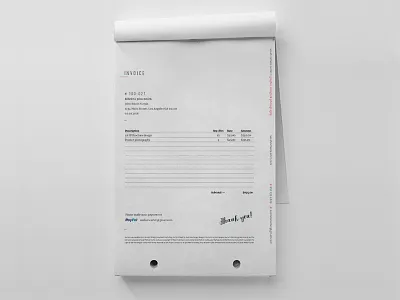 Personal Branding — Invoice creative design designer editorial layout logo