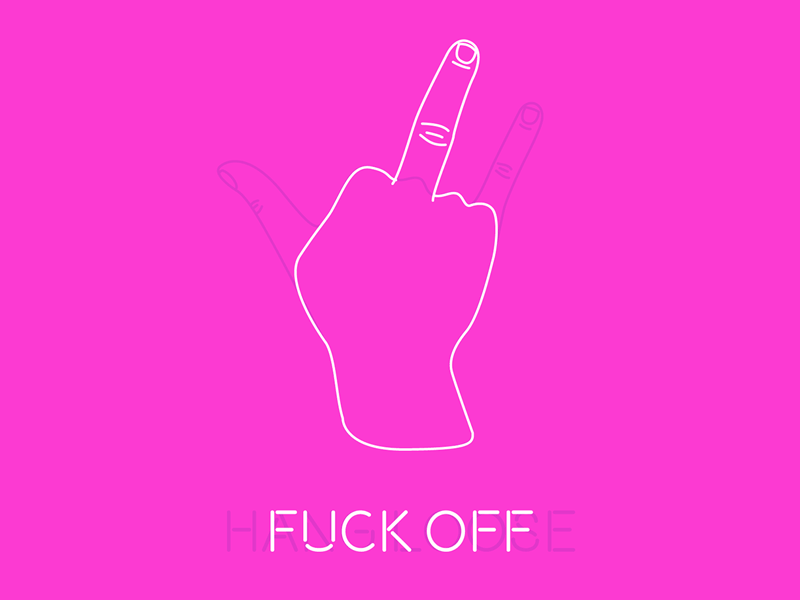 Hang loose or... animation fuck fuck off gif hang hang loose illustrator line loose neon off