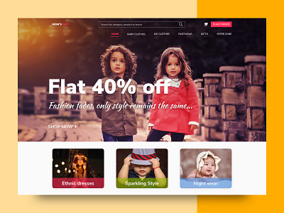 Kids shopping Website graphic kids layout splash ui ux vector website