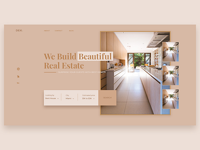 Web Ui design furniture landing page rent sale site ui web