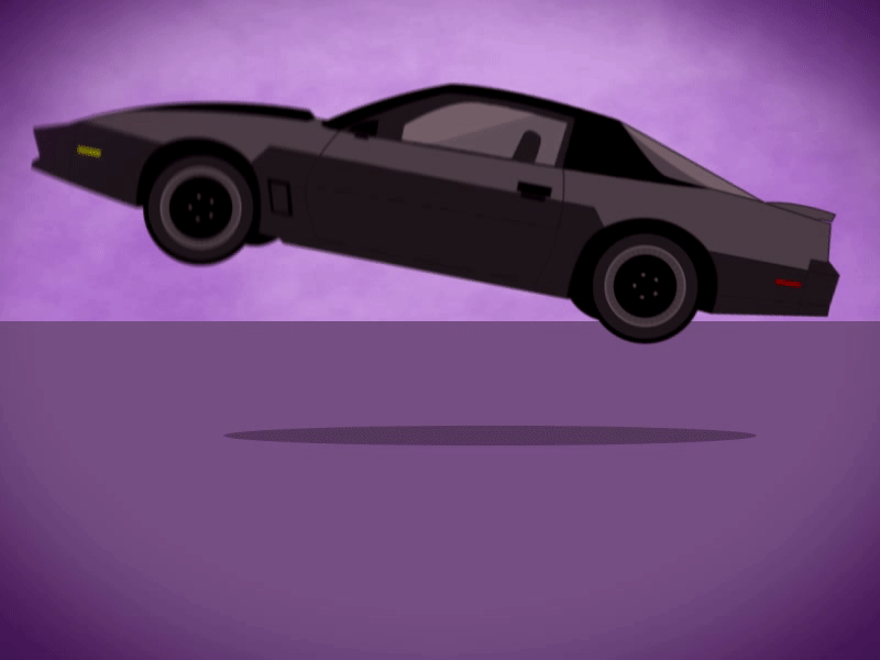 Knight Rider boost car childhood gif illustration jump kitt turbo