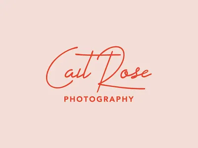 Cait Rose Photography Logo branding cait rose design logo photography pink red script