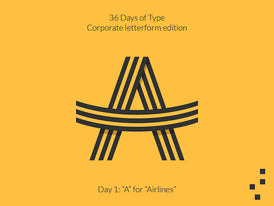 36daysoftype - Corporate Letterform edition - Day 1: A 36daysoftype a branding corporate letterform logo type typedesign