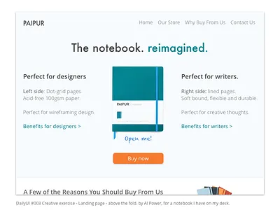 Daily UI 003 - above-the-fold landing page 003 copywriting cta dailyui landing landing page ux