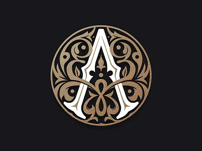 A. art nouveau design graphology initiation lettering letters monogram personal symbol typography