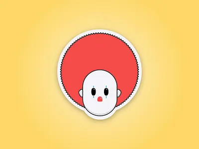 Steve from Funopolis character clown first shot illustration sticker