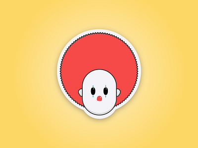 Steve from Funopolis character clown first shot illustration sticker