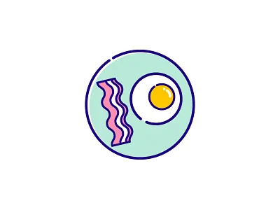 Bacon & Eggs bacon breakfast egg eggs flat vector