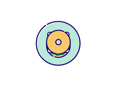 Bagel bagel breakfast cheese deli flat food icon illustraion ny snack vector
