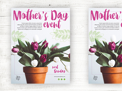 Mother's Day visual indesign modern mothers day template tulip