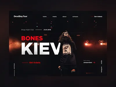 Landing Page bones daily ui design landing page music page sign in slider ui ux web web design
