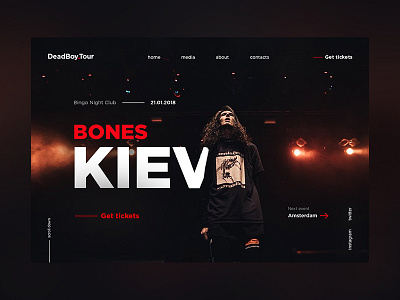 Landing Page bones daily ui design landing page music page sign in slider ui ux web web design