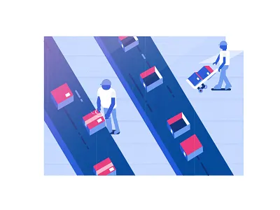 Packaging and trailer boxes packaging warehouse workers